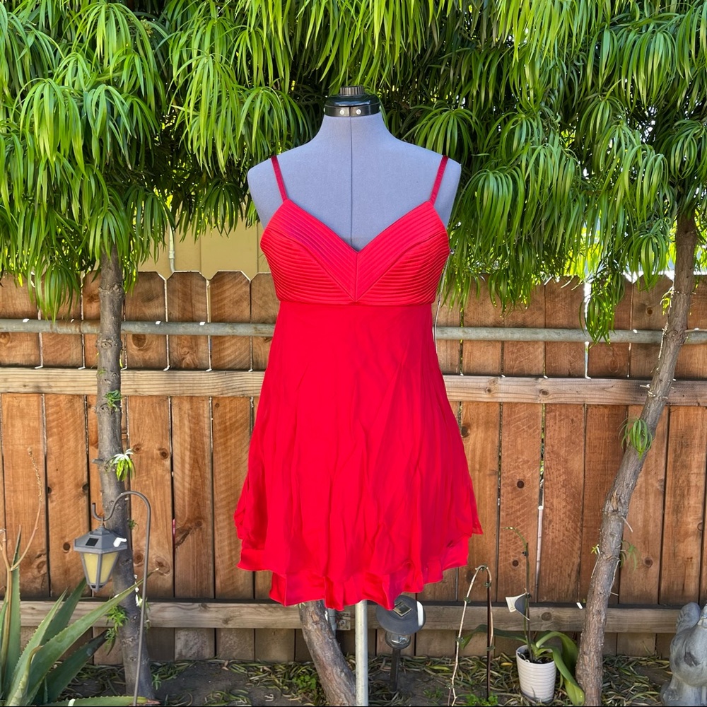 Kay Unger Petite Red Silk Dress size 8